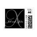 Monogram X  and First Names Postage Black and Grey postage