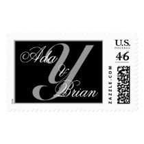 Monogram Y and Names Scroll Stamp