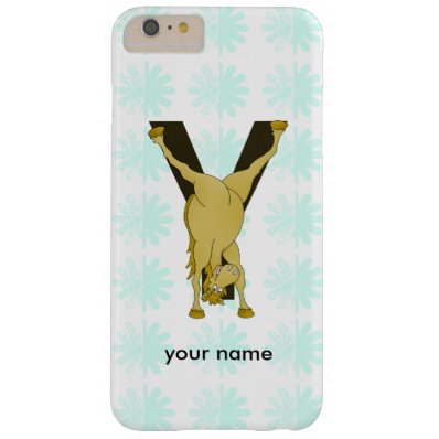 Monogram Y Funny Pony Customized Barely There iPhone 6 Plus Case