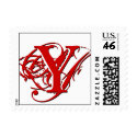Monogram "Y" Postage Stamp (Square Size) Red by monogramgallery Monogram "Y" Postage Stamp (Square Size) Red