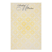 Monogram Yellow & Black Lace Wedding Stationery
