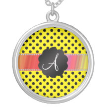 Monogram yellow black polka dots jewelry