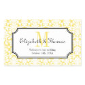 Monogram yellow damask frame out of town gift bag sticker
