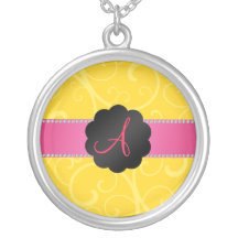 Monogram Yellow swirls Custom Jewelry
