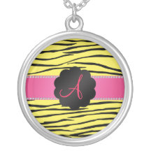 Monogram yellow zebra stripes necklaces