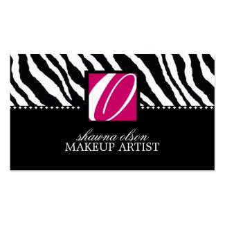 Monogram Zebra Business Cards profilecard
