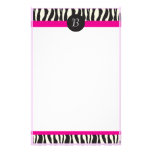 Monogram Zebra Stripes Customizable Stationery stationery