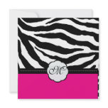 Monogram/Zebra Stripes Wedding Invitations
