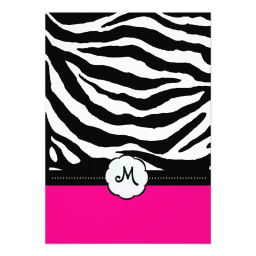 Monogram/Zebra Stripes Wedding Invitations