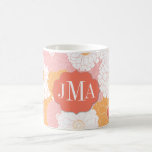 Monogram Zinnia Mugs