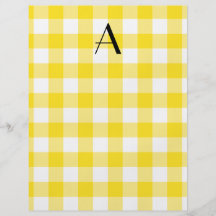 Monograma amarillo del modelo de la guinga flyer personalizado