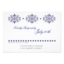 Monograma azul del diseño que casa RSVP invitaciones