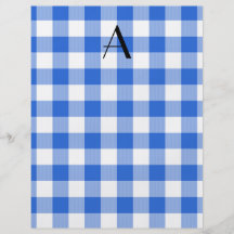 Monograma azul del modelo de la guinga tarjetas publicitarias