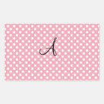 Monograma blanco rosado de los lunares rectangular altavoz