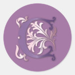 Monograma de la flor de lis C Etiquetas