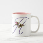 Monograma rosado H de los rosas Taza De Café