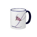 Monograma rosado L de los rosas Taza De Café