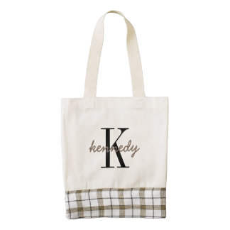 Monograma y nombre personalizados bolsa tote zazzle HEART