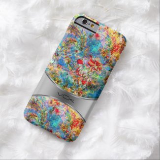 Monogramed Colorful Rustic Floral Design 2 Barely There iPhone 6 Case