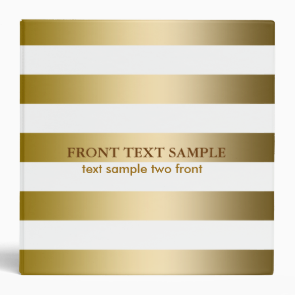 Monogramed Gold Stripes Geometric Pattern 3 Ring Binders