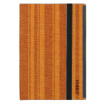 Monogramed Linen Texture Orange And Brown Stripes iPad Mini Covers