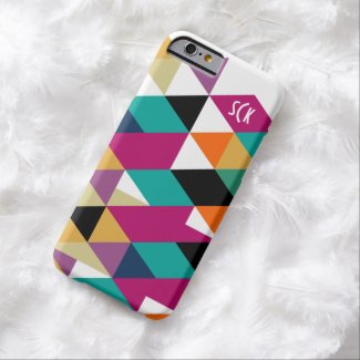 Monogramed Modern Colorful Geometric Pattern 2 Barely There iPhone 6 Case