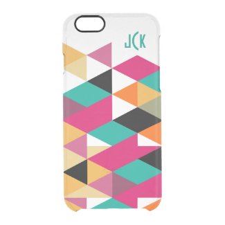 Monogramed Modern Colorful Geometric Pattern 3 Uncommon Clearly™ Deflector iPhone 6 Case
