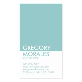 Monogramed Modern White & Blue SEO Specialist Business Card