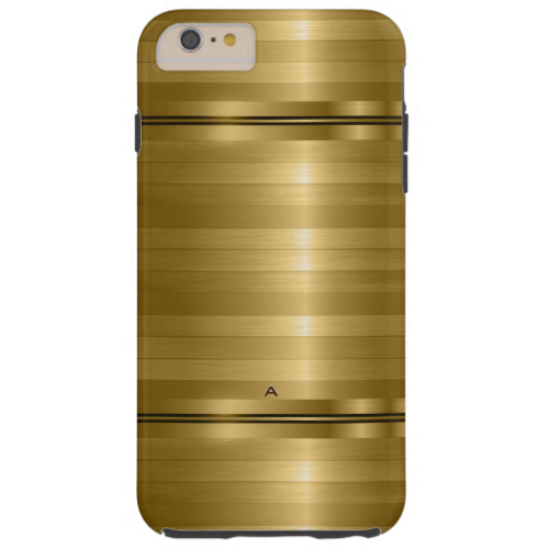 Monogramed Shiny Metallic Gold Stripes Tough iPhone 6 Plus Case Monogramed Shiny Metallic Gold Stripes Tough iPhone 6 Plus Case