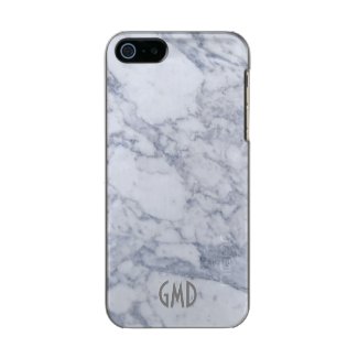 Monogramed White Marble Stone Pattern Incipio Feather® Shine iPhone 5 Case