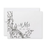 Monogrammed Acanthus Lavender & Black RSVP invitations