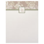 Monogrammed Antique Damask Letterhead Template