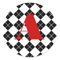 Monogrammed Argyle Sticker