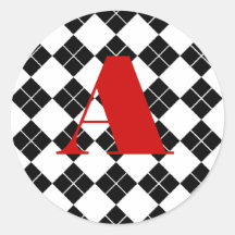 Monogrammed Argyle Sticker