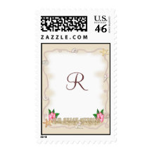 Monogrammed Beach Wedding  Stamp