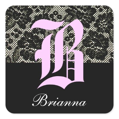 Monogrammed Black and White Letter B Sticker
