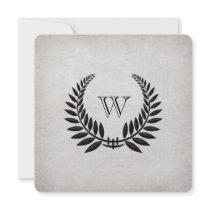 Monogrammed Black Laurel Vow Renewal Custom Invitation