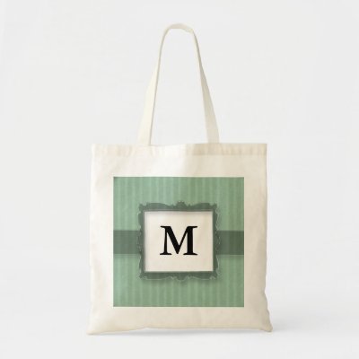 Monogrammed Canvas Tote on Monogrammed Canvas Tote Bags Green Stripes From Zazzle Com