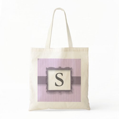 Monogrammed Canvas Tote Bags:Lavender Stripes Budget Tote Bag