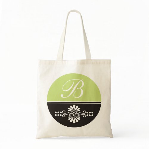 Monogrammed Canvas Tote Bags:Lime Green & Black Budget Tote Bag
