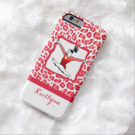 Monogrammed Cheetah Print Gymnastics in Red Barely There iPhone 6 Case