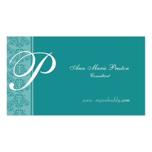 Monogrammed Classic Elegant Consultant card Business Card (front side)