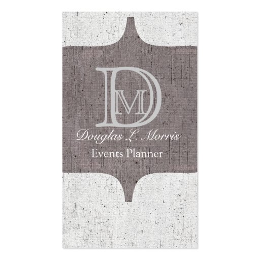 Monogrammed Classic Gray Business Cards (front side)