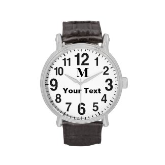 Monogrammed Easy to Read Watches for Seniors