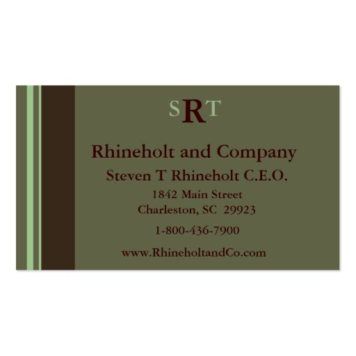 Monogrammed Executive Business Cards (front side)