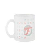 Monogrammed "F" Frosted Glass Mug
