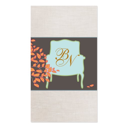 Monogrammed French Chair Business Card (front side)