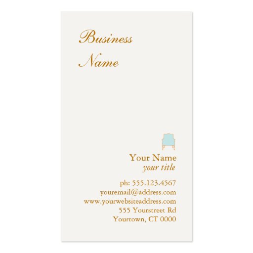 Monogrammed French Chair Business Card (back side)
