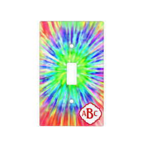 Monogrammed Funky Tie Dyed Switch Plate Light Switch Covers