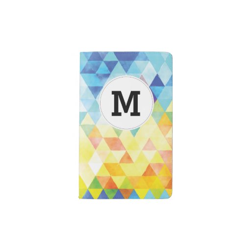 Monogrammed Geometric Triangles Pocket Moleskine Notebook Zazzle